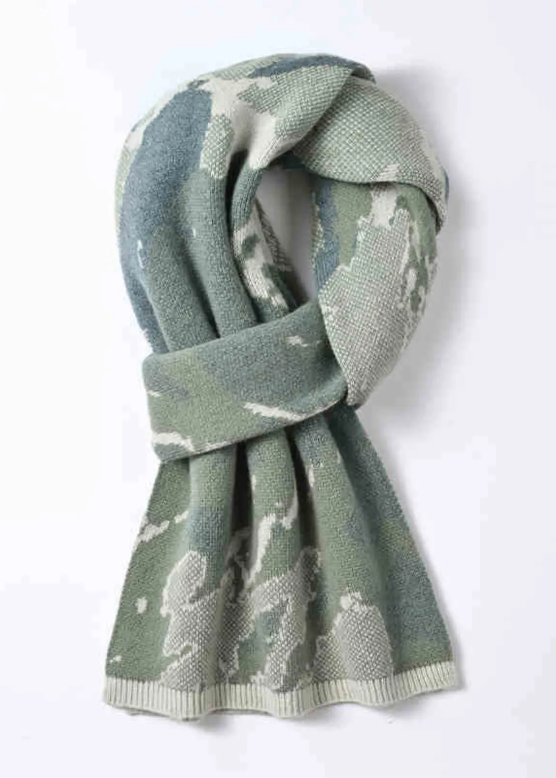 Abstract Print Wool Long Scarf