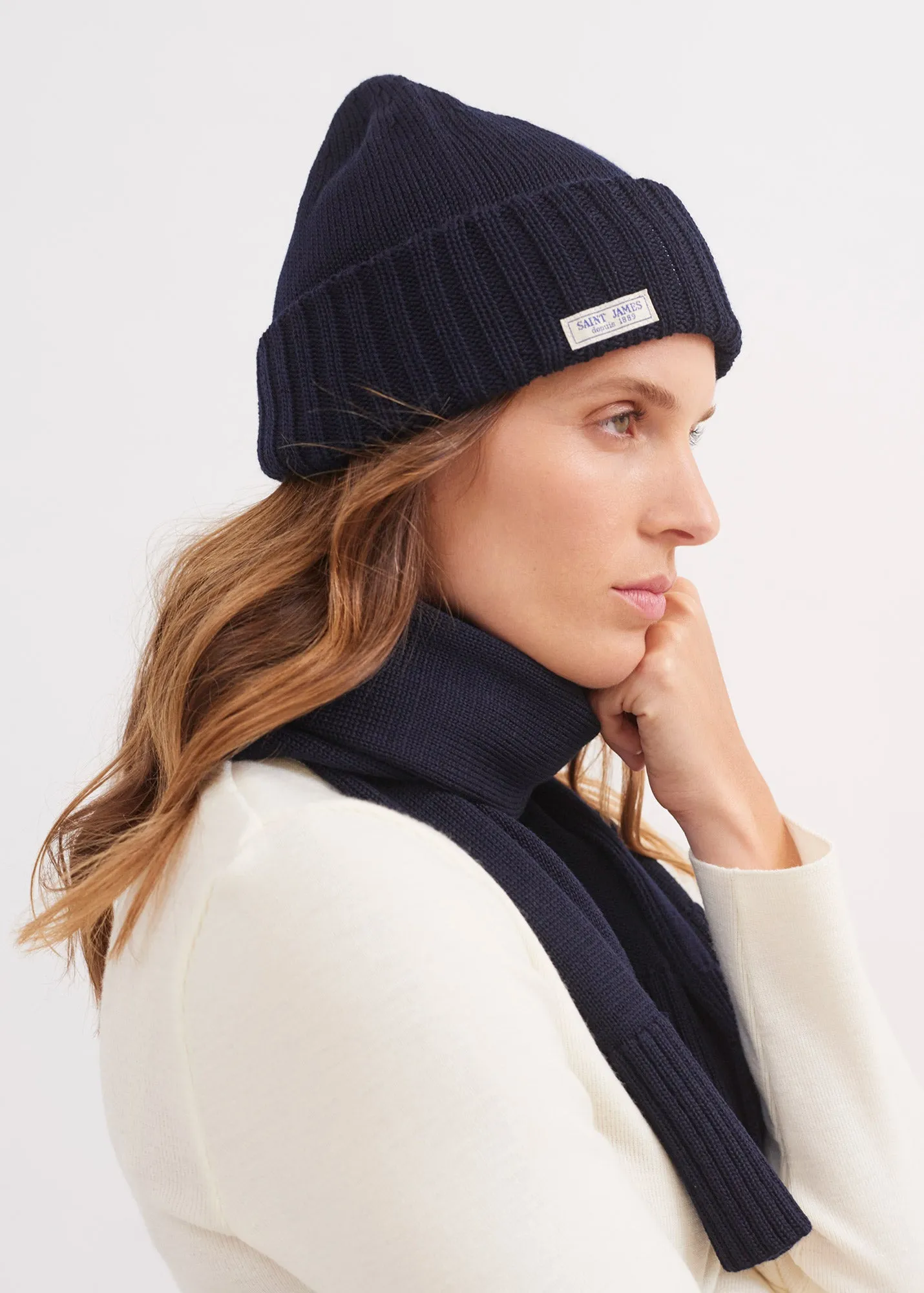 BARBARESQUE - Heavy Stitch Wool Stocking Cap (NAVY)