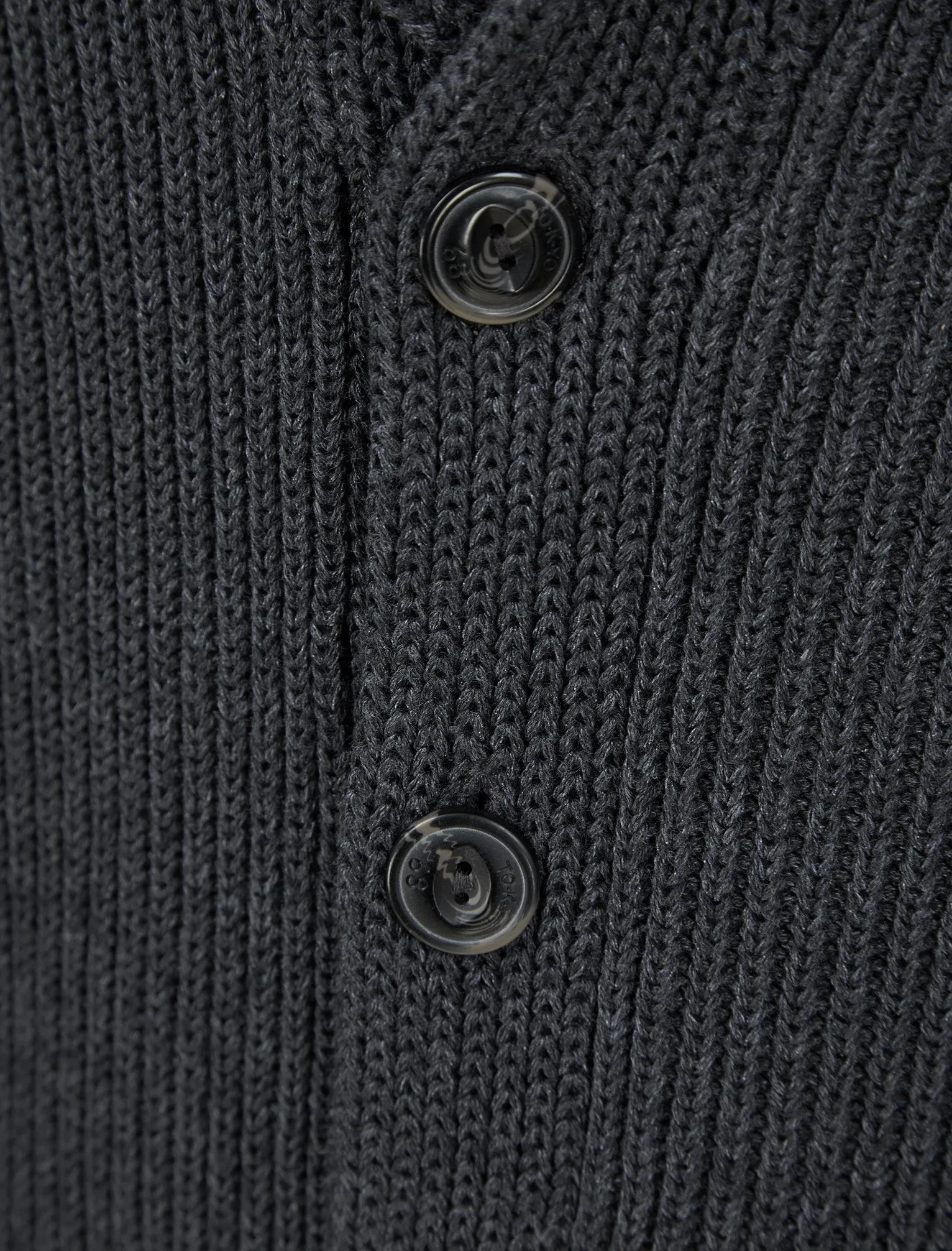 Biel Rib Knit Cotton Rich Shawl Neck Cardigan in Charcoal Marl - Tokyo Laundry