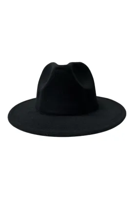 Black Fedora Hat with Pink Lining