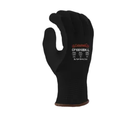 Black Heavy Thermal Shell, Double Layer Acrylic Insulation, Black Crinkle Latex Palm Coated Gloves with PVC Waterproof Barrier