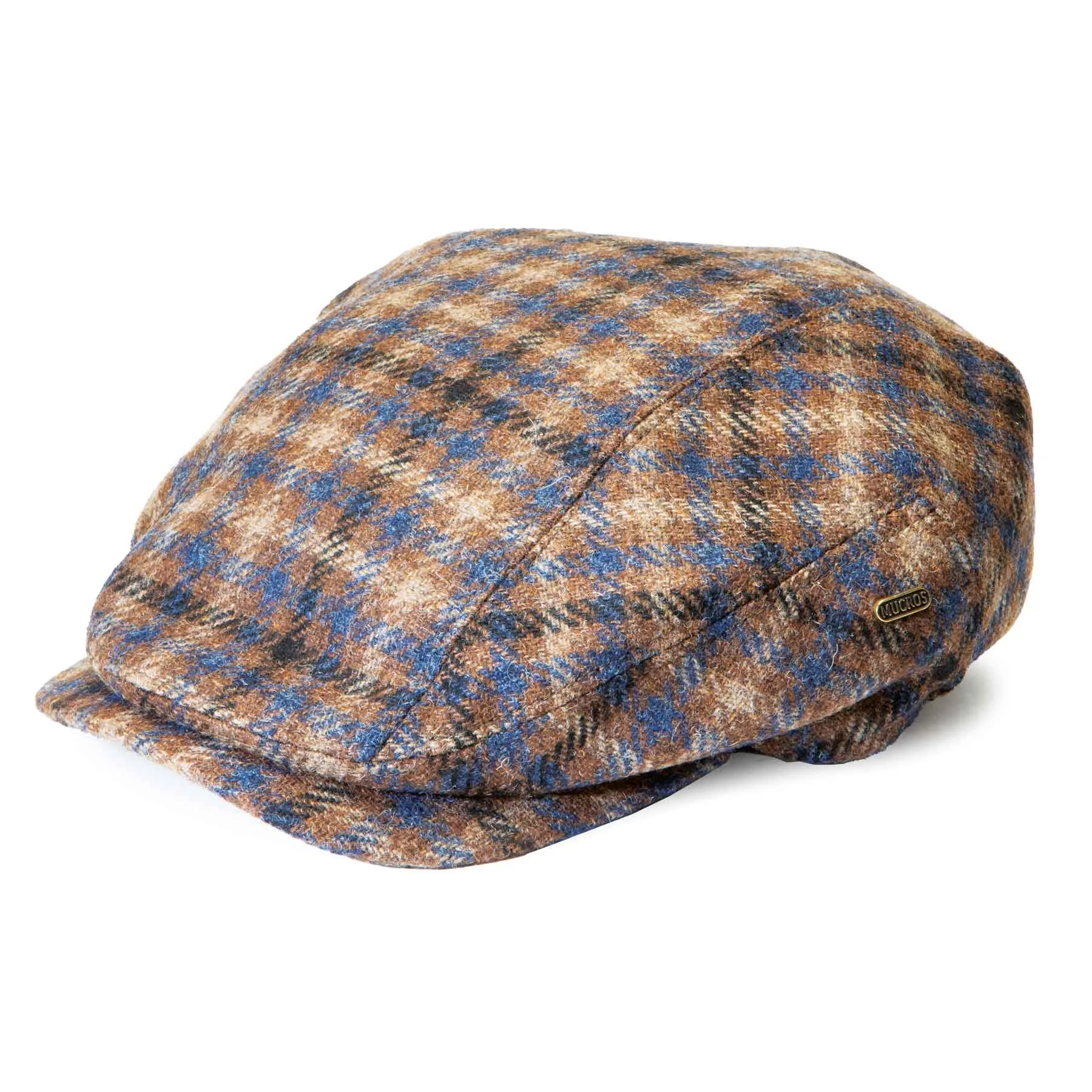 Blue and Brown Plaid Kerry Flat Cap