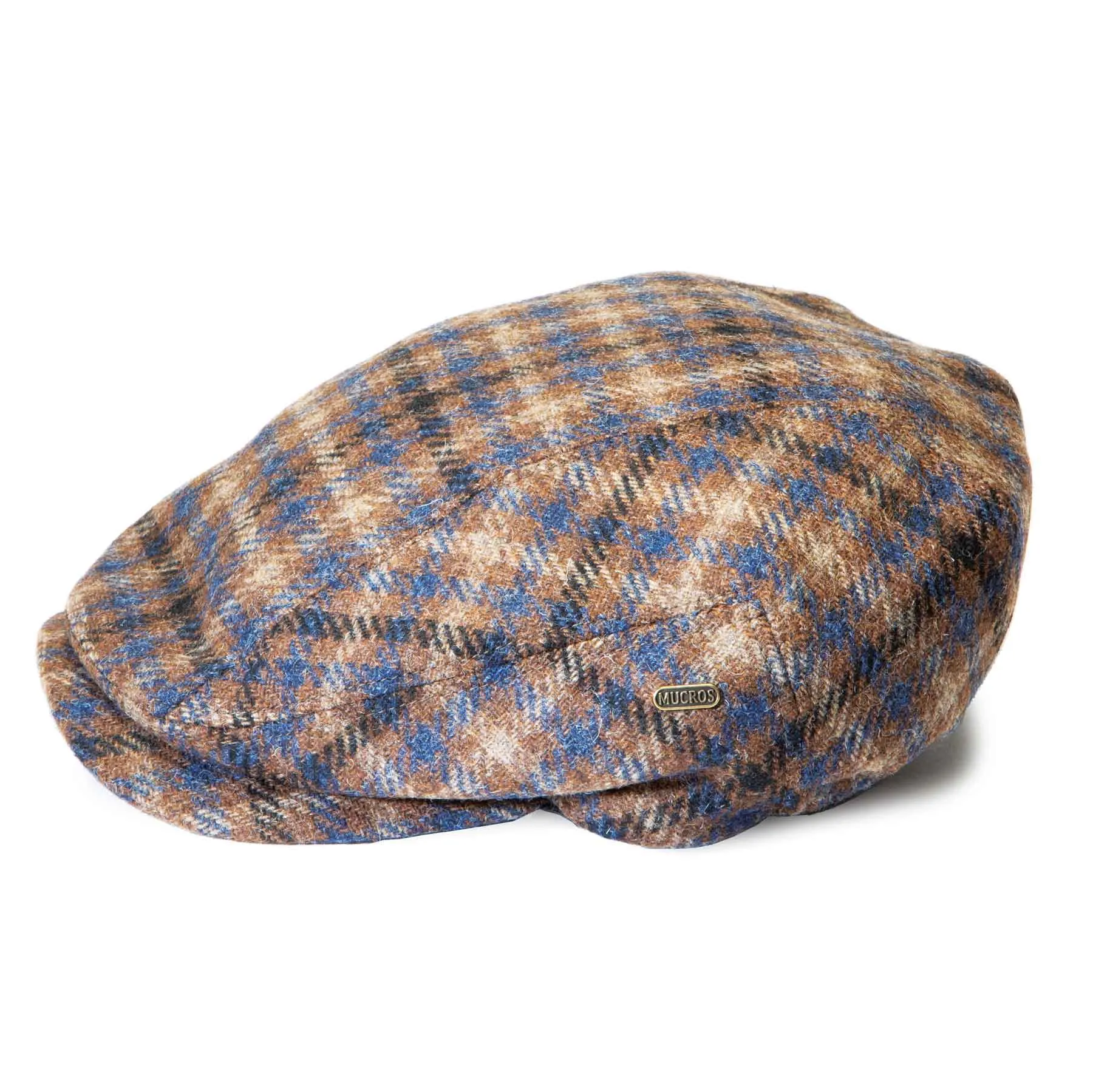 Blue and Brown Plaid Kerry Flat Cap