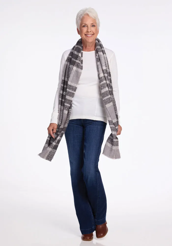 Bradie Scarf - Dark Grey Plaid