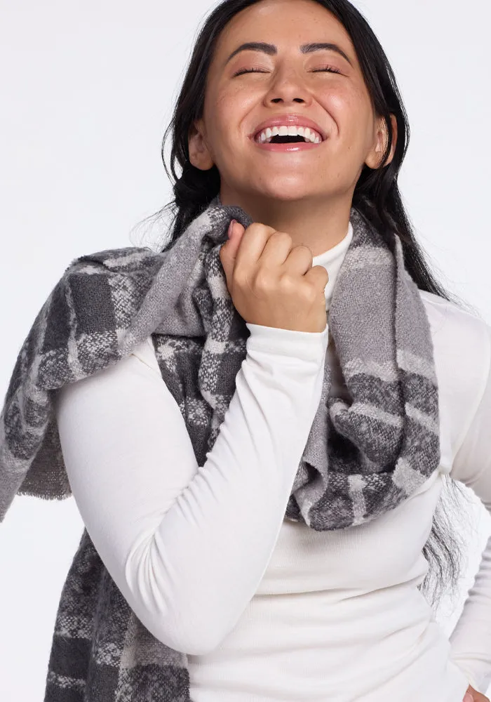 Bradie Scarf - Dark Grey Plaid