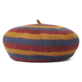 Brixton Hats Audrey Striped Wool Beret - Multi-Coloured