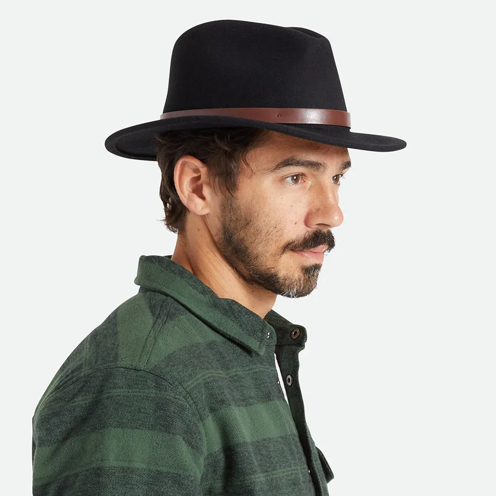 Brixton Hats Messer Wool Felt Fedora Hat - Black