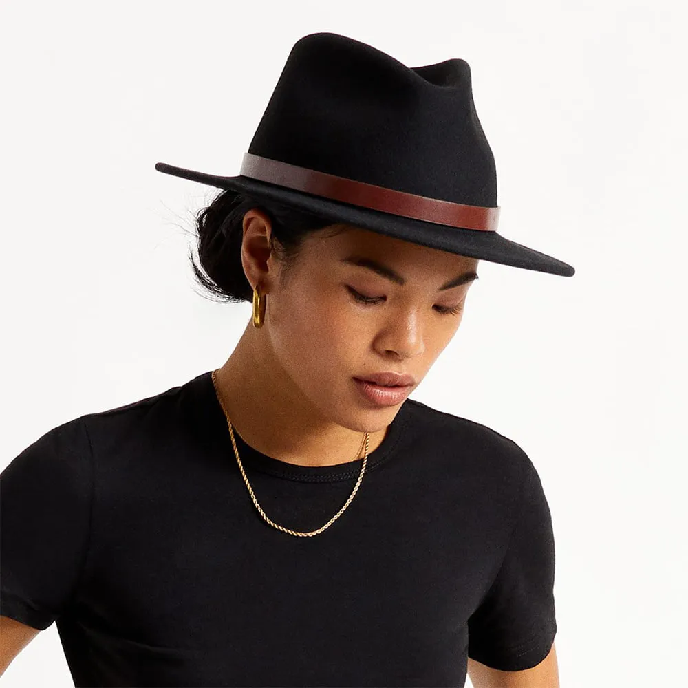 Brixton Hats Messer Wool Felt Fedora Hat - Black