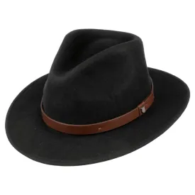 Brixton Hats Messer Wool Felt Fedora Hat - Black