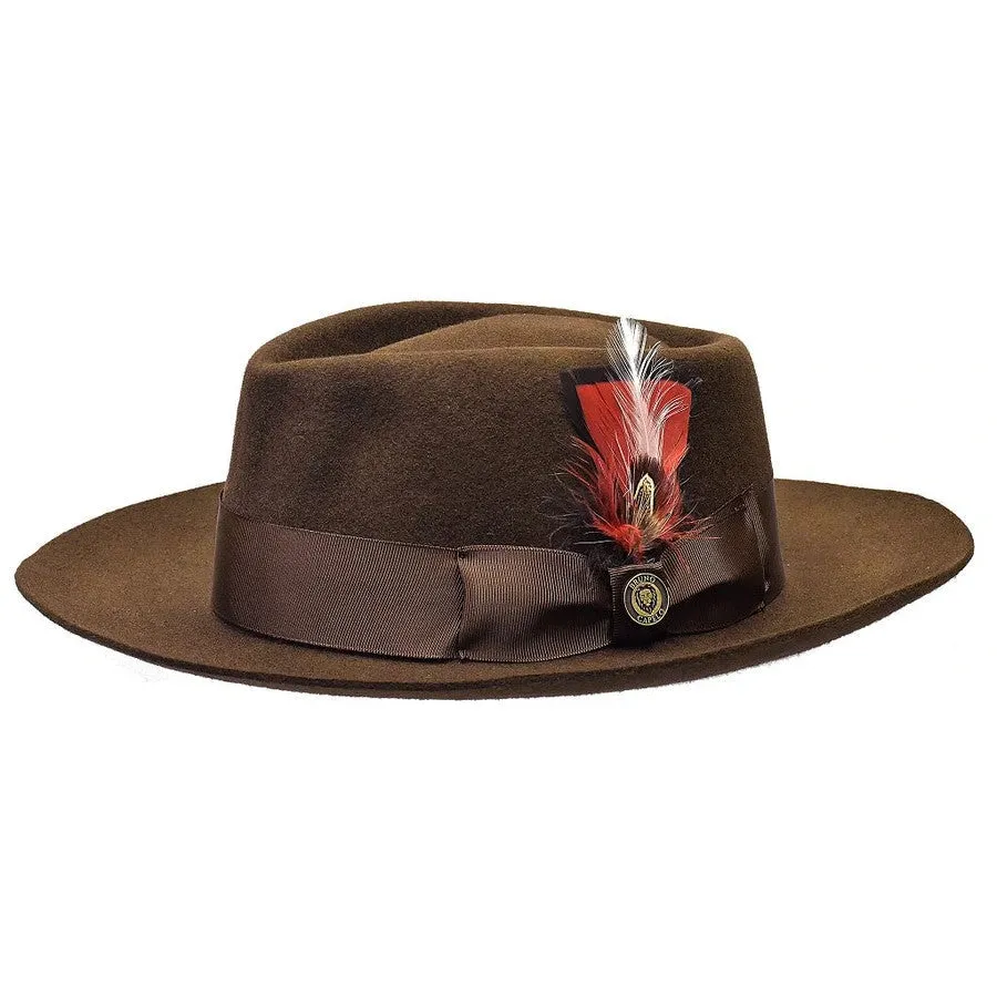 Bruno Capelo Phoenix Wide Brim Raw Edge Wool Fedora