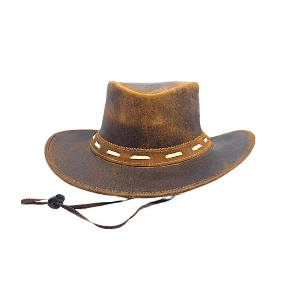 Bush Cowboy Buffalo Leather Hat