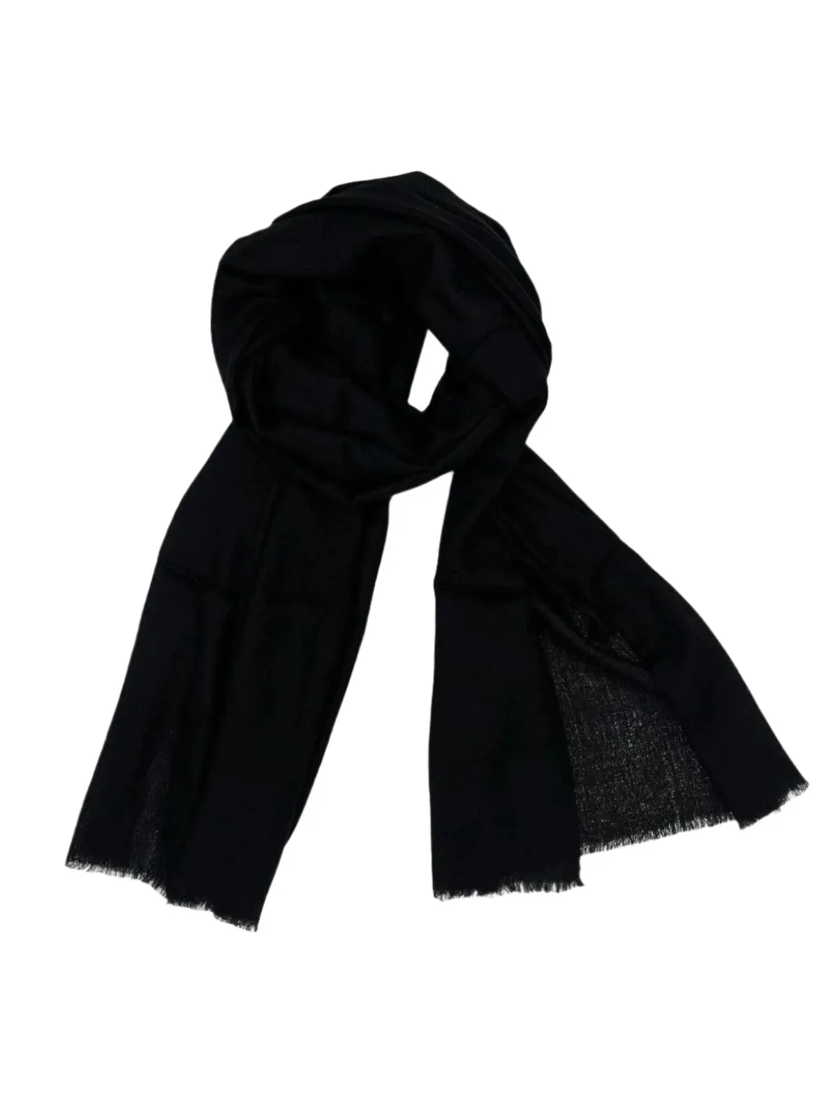 Cashmere Scarf - Self Design Black