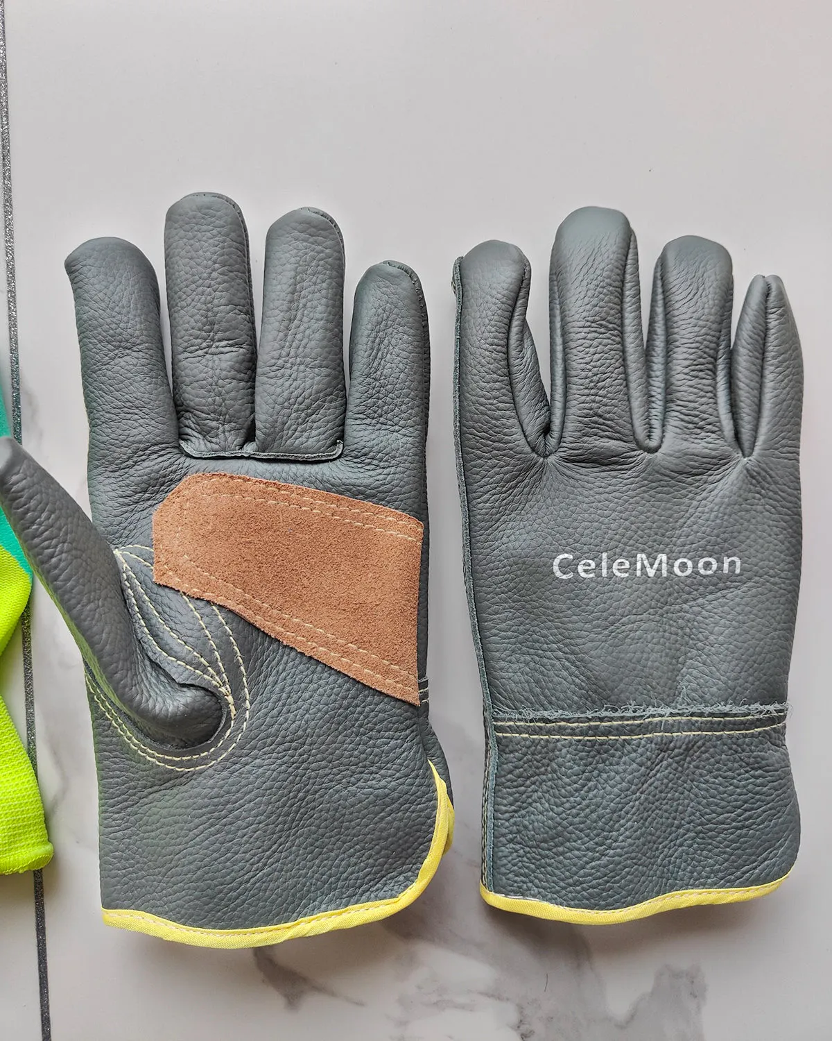 CeleMoon Gloves for Men, Rubber Coated Garden Gloves, Work Gloves