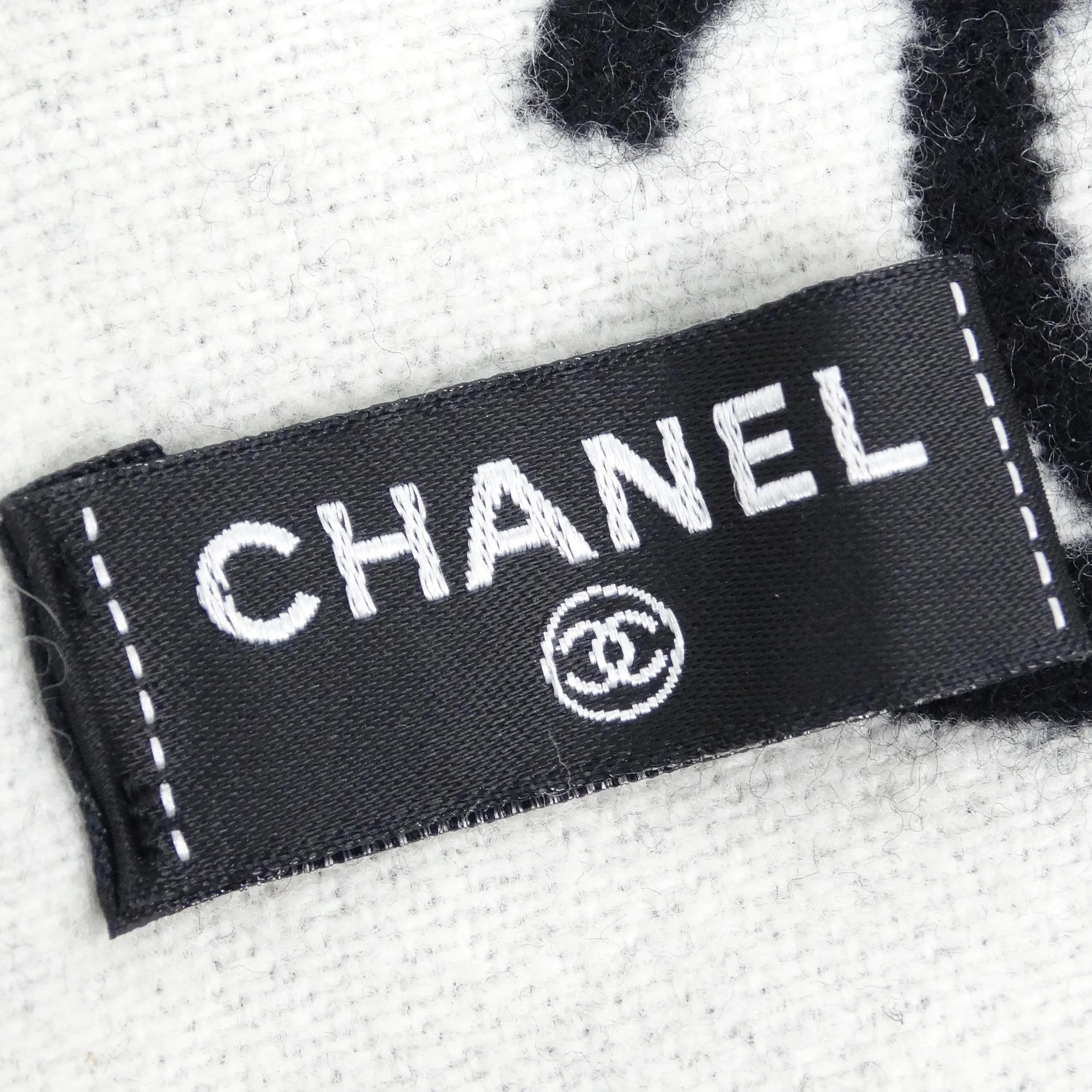 Chanel Cashmere Wool CC Two Tone Scarf