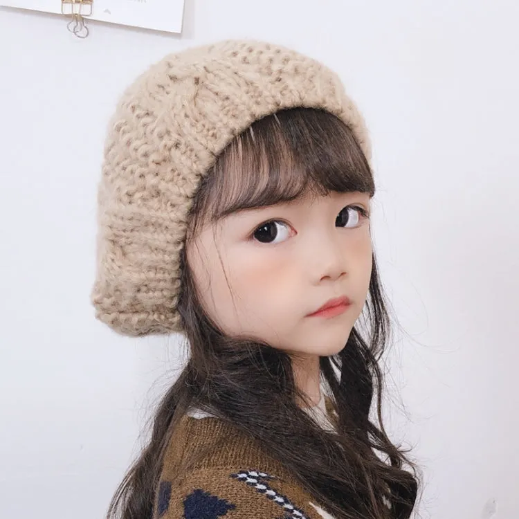 Children's Hemp Knitted Beret - Cozy Wool Hat for Autumn & Winter