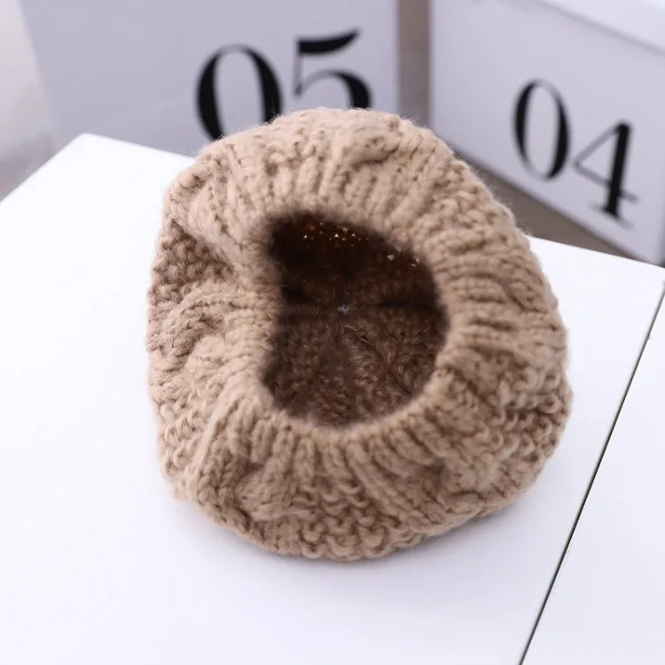 Children's Hemp Knitted Beret - Cozy Wool Hat for Autumn & Winter