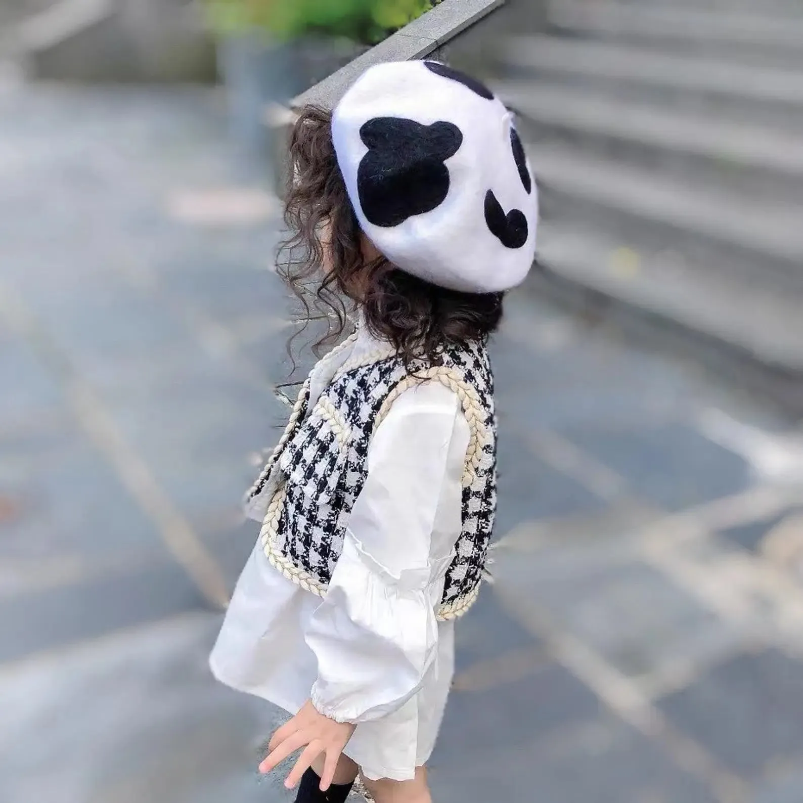 Classic Cow Print Wool Berets for Women and Kid