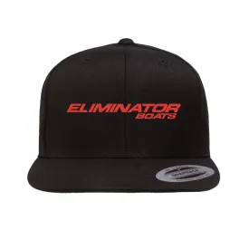 Classic Eliminator Boats Flat Bill Snapback Hat- Black/Red