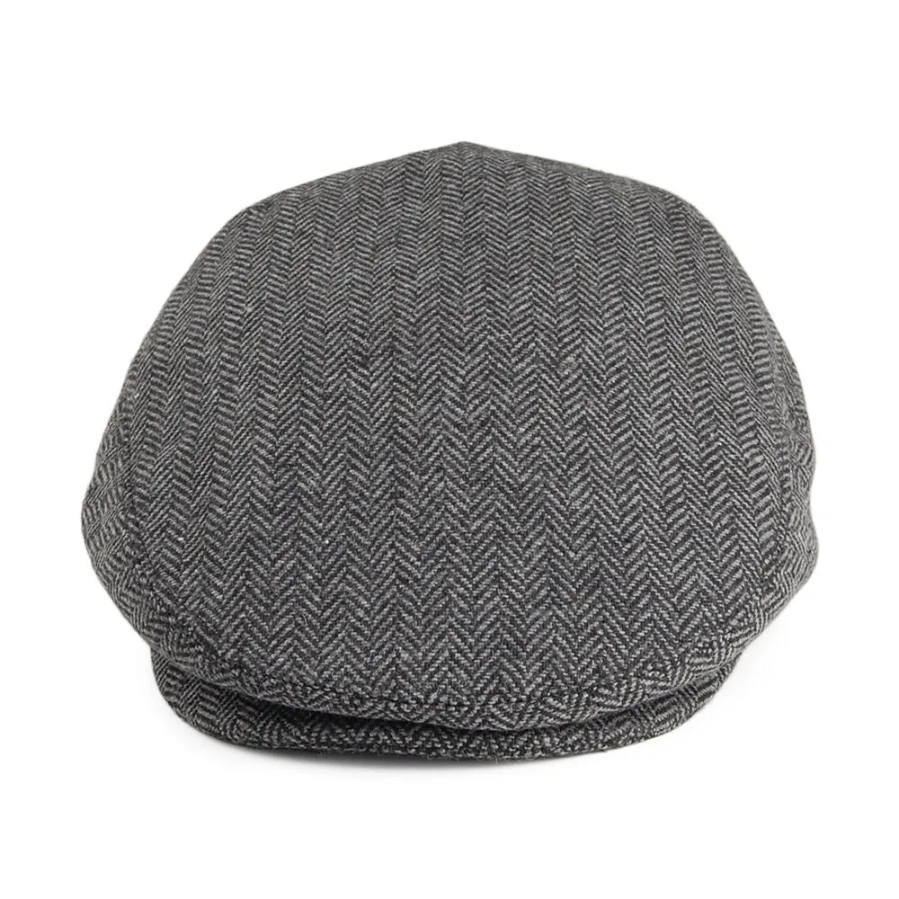 Classic Herringbone Flat Cap - Grey