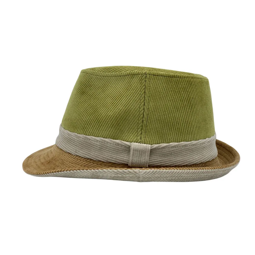 Corduroy Fedora Hat Band Trilby Soft Winter Short Brim Cap LD61542