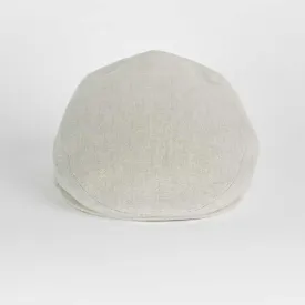 Cream Linen Flat Cap