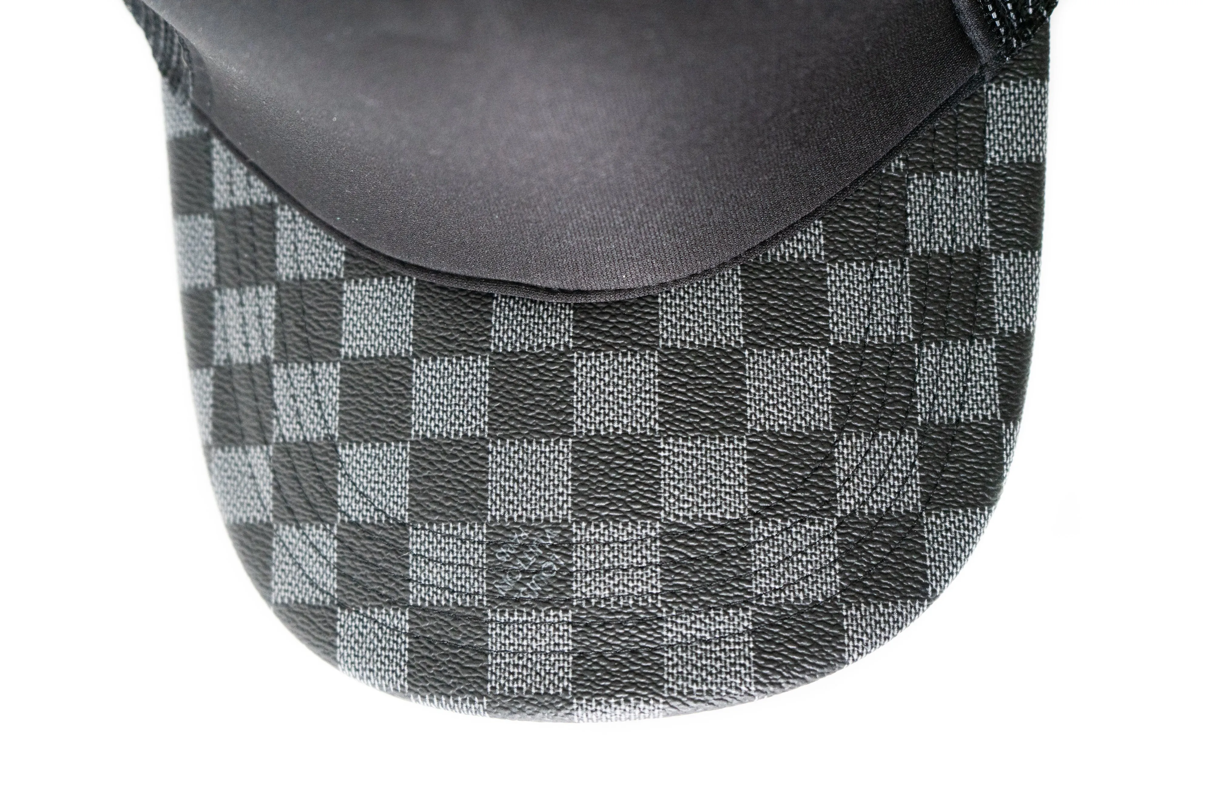 Custom All Black Checkered Louis Vuitton Trucker Hat Strapback