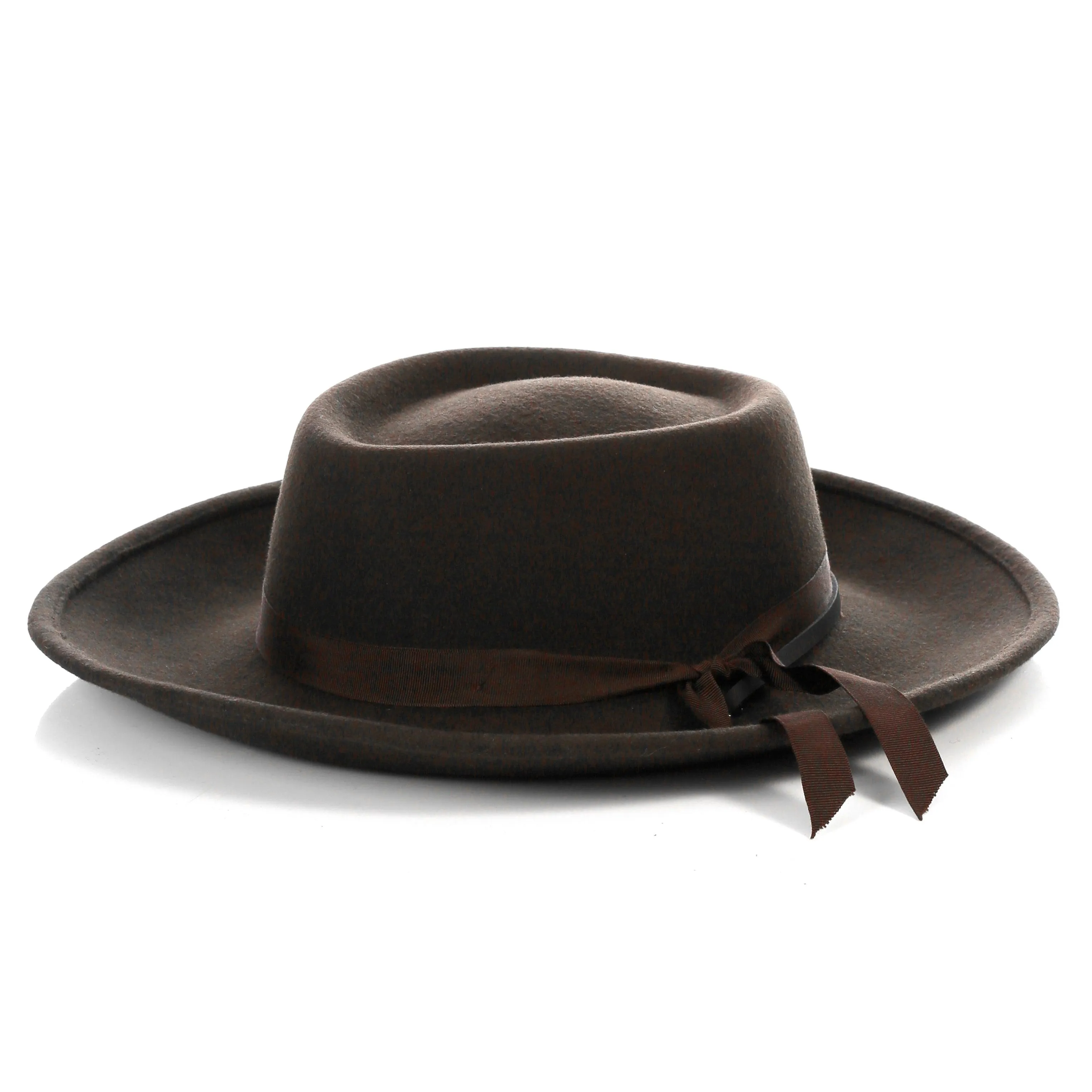 Dark Brown Fedora Earp Wide Brim Hat