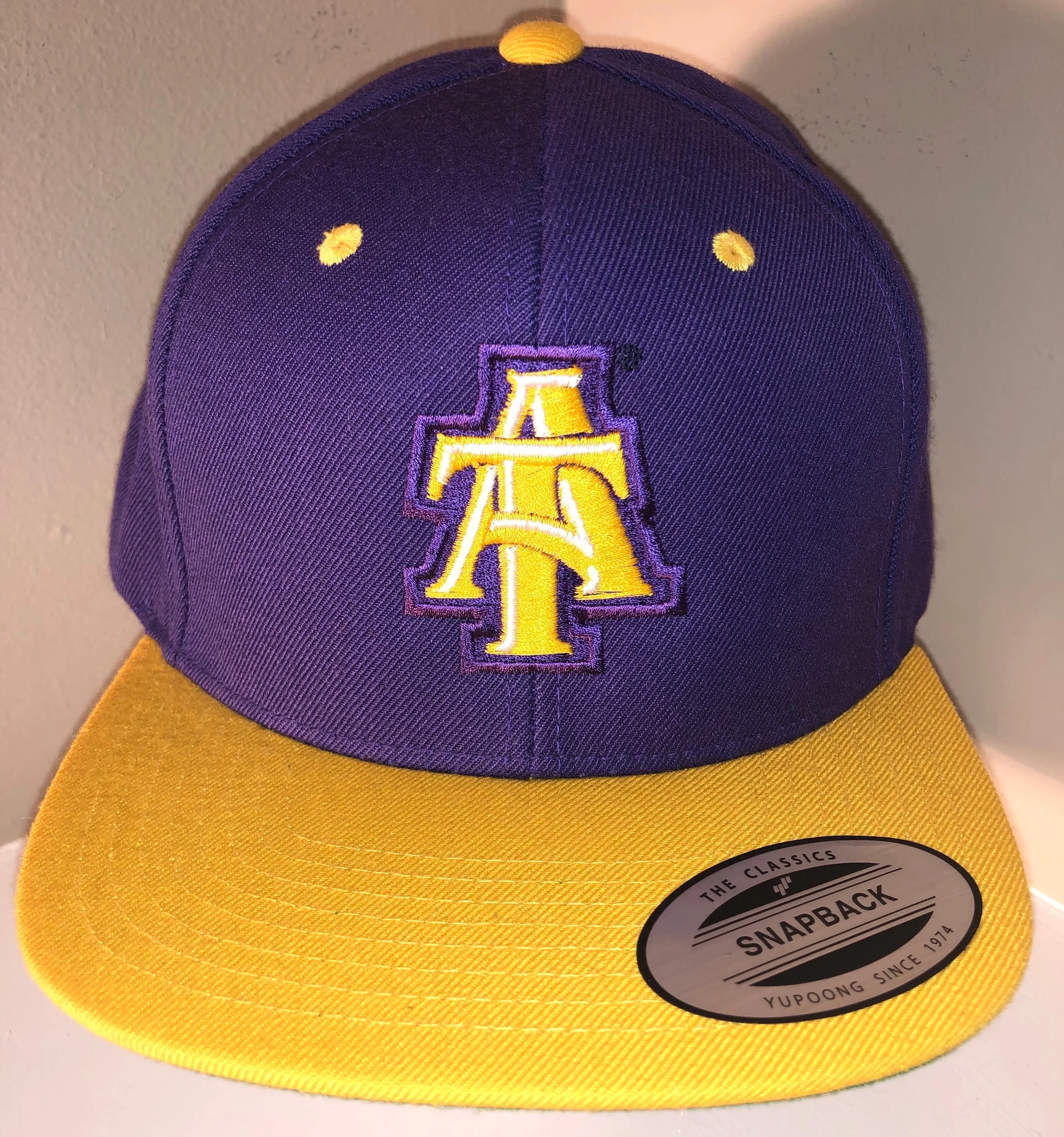 Embroidered NC A&T 6-Panel Structured Flat Visor Classic Snapback