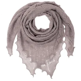 G.H.Hurt & Son Classic Shetland Style Merino Wool Shawl - Grey