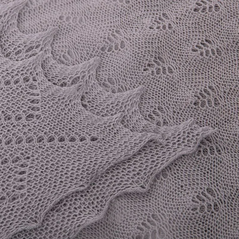 G.H.Hurt & Son Classic Shetland Style Merino Wool Shawl - Grey