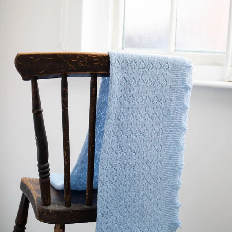 G.H.Hurt & Son Cosy Cashmere Baby Shawl - Blue