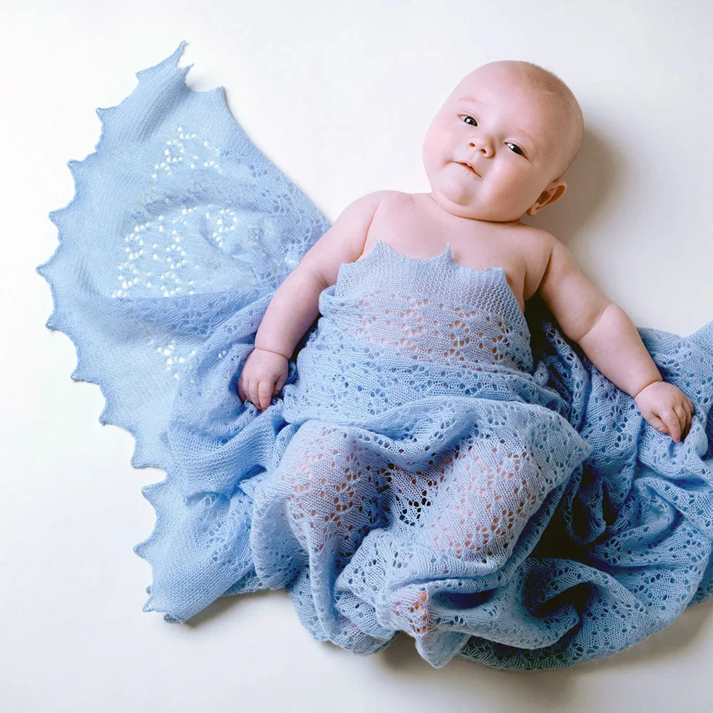 G.H.Hurt & Son Cosy Cashmere Baby Shawl - Blue