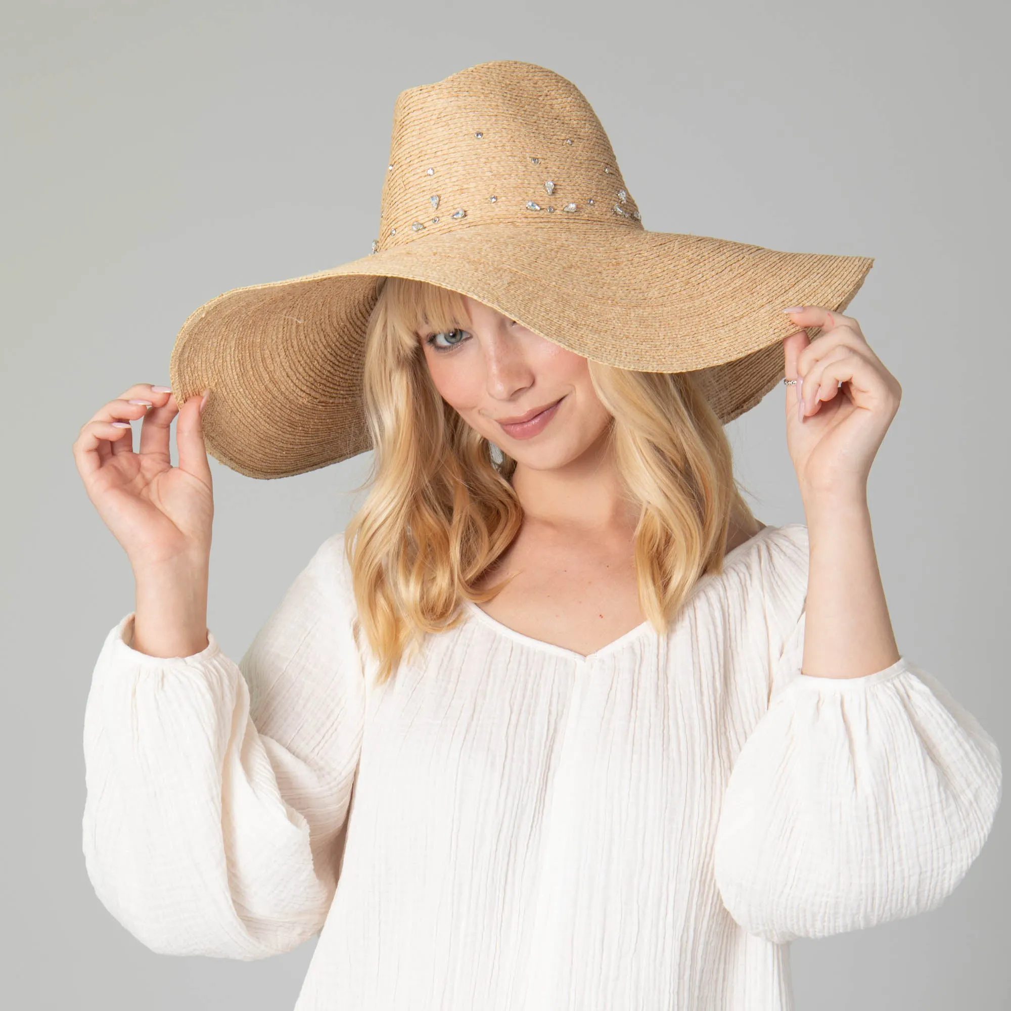 Glitz Wide Brim Fedora Sun Hat