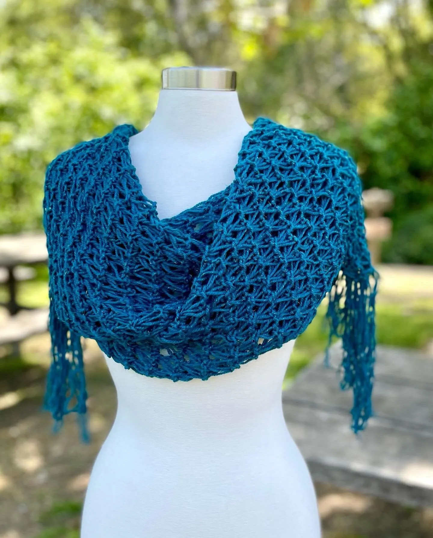 Hand Knitted Lace Scarf with Long Fringes, Handmade Scarf  for Women, Gift for Sister, Long Comfy Wrap, Super Soft  openwork knit scarf