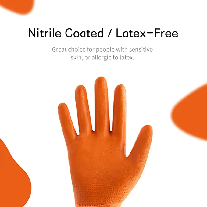 HANDLANDY Wholesale Kids Gardening Gloves Latex Free Nitrile Coated 51404142 (120 Pairs)