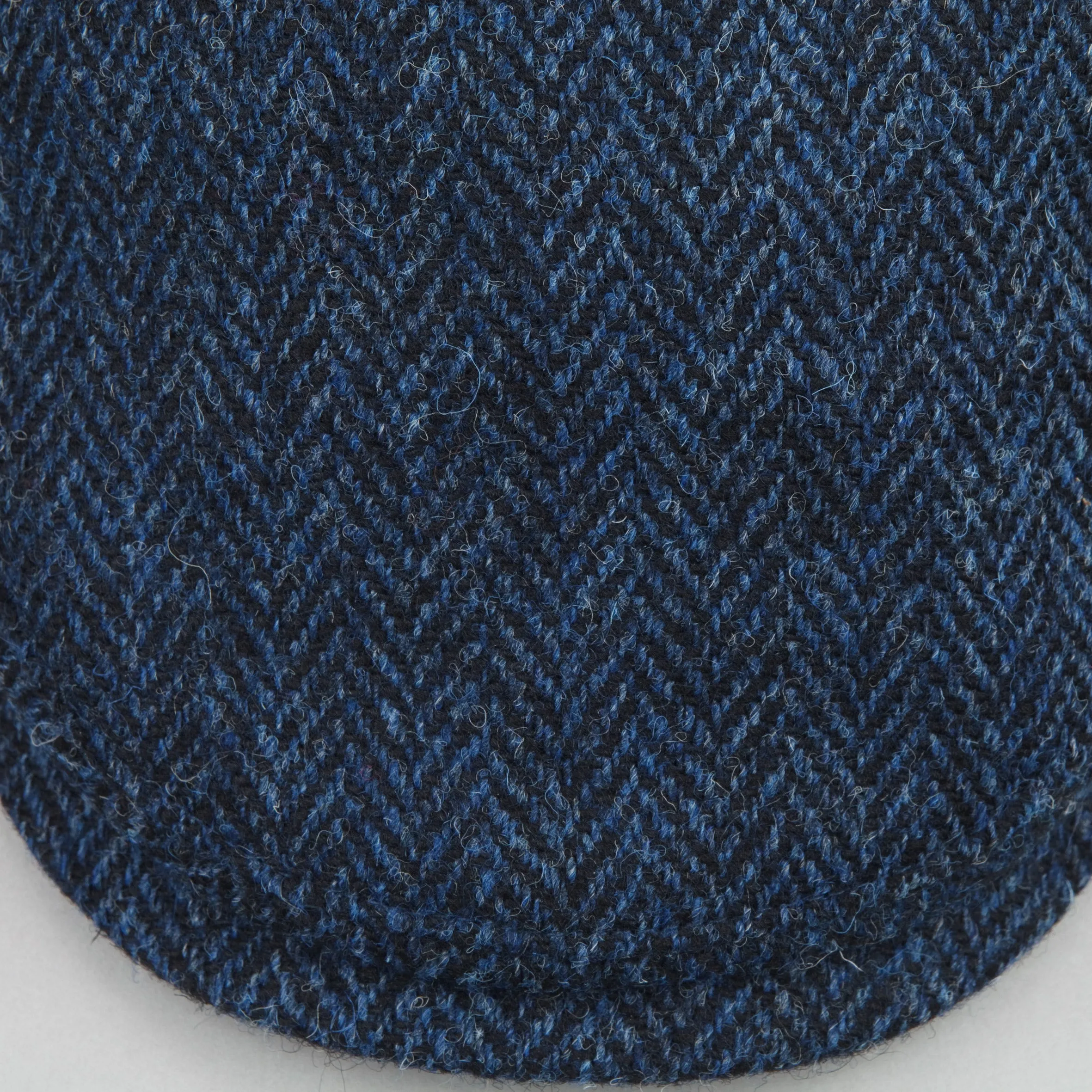 Harris Tweed Flat Cap in navy herringbone