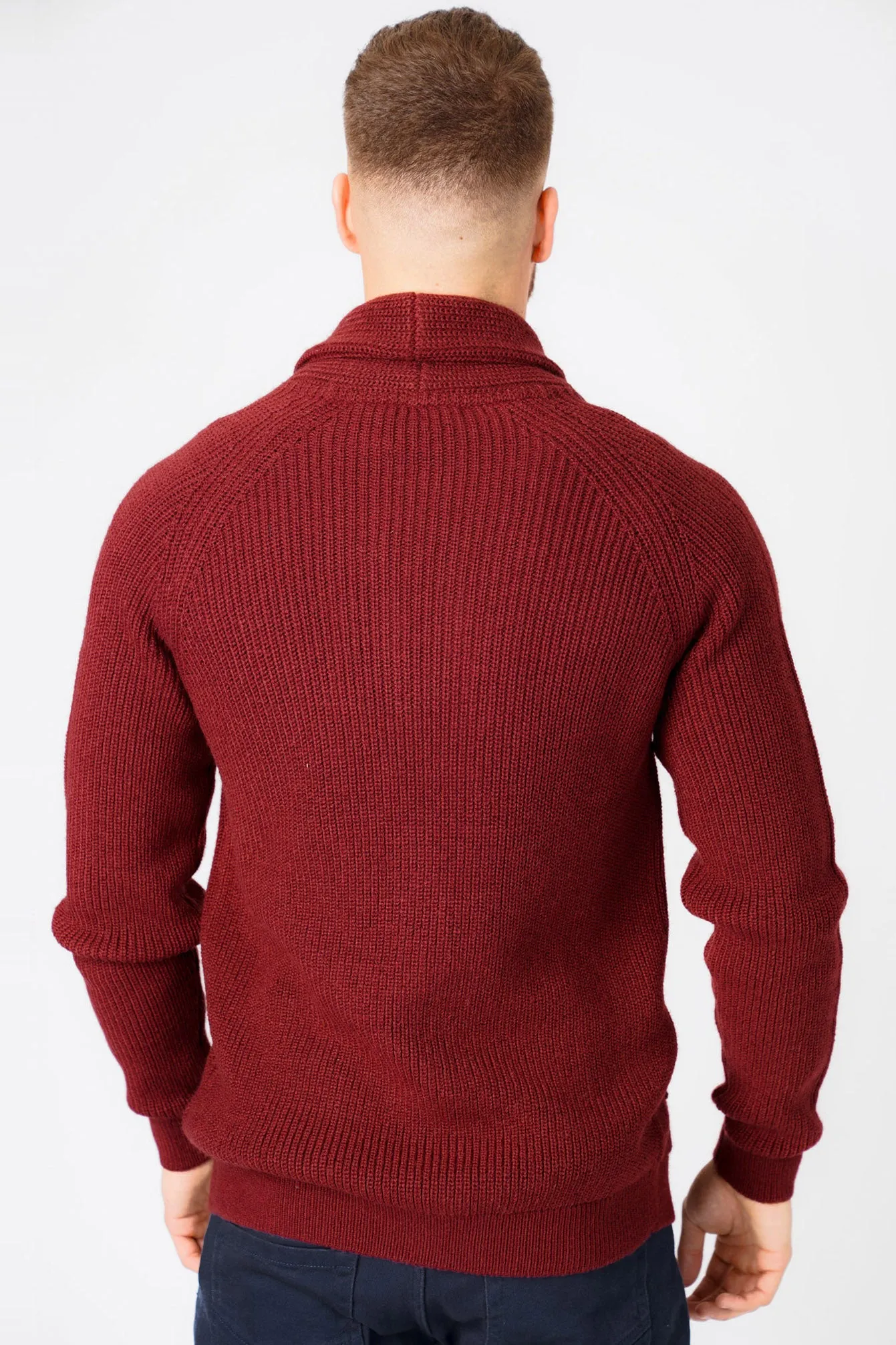 Hatton Wool Blend Shawl Neck Cardigan In Oxblood - Tokyo Laundry