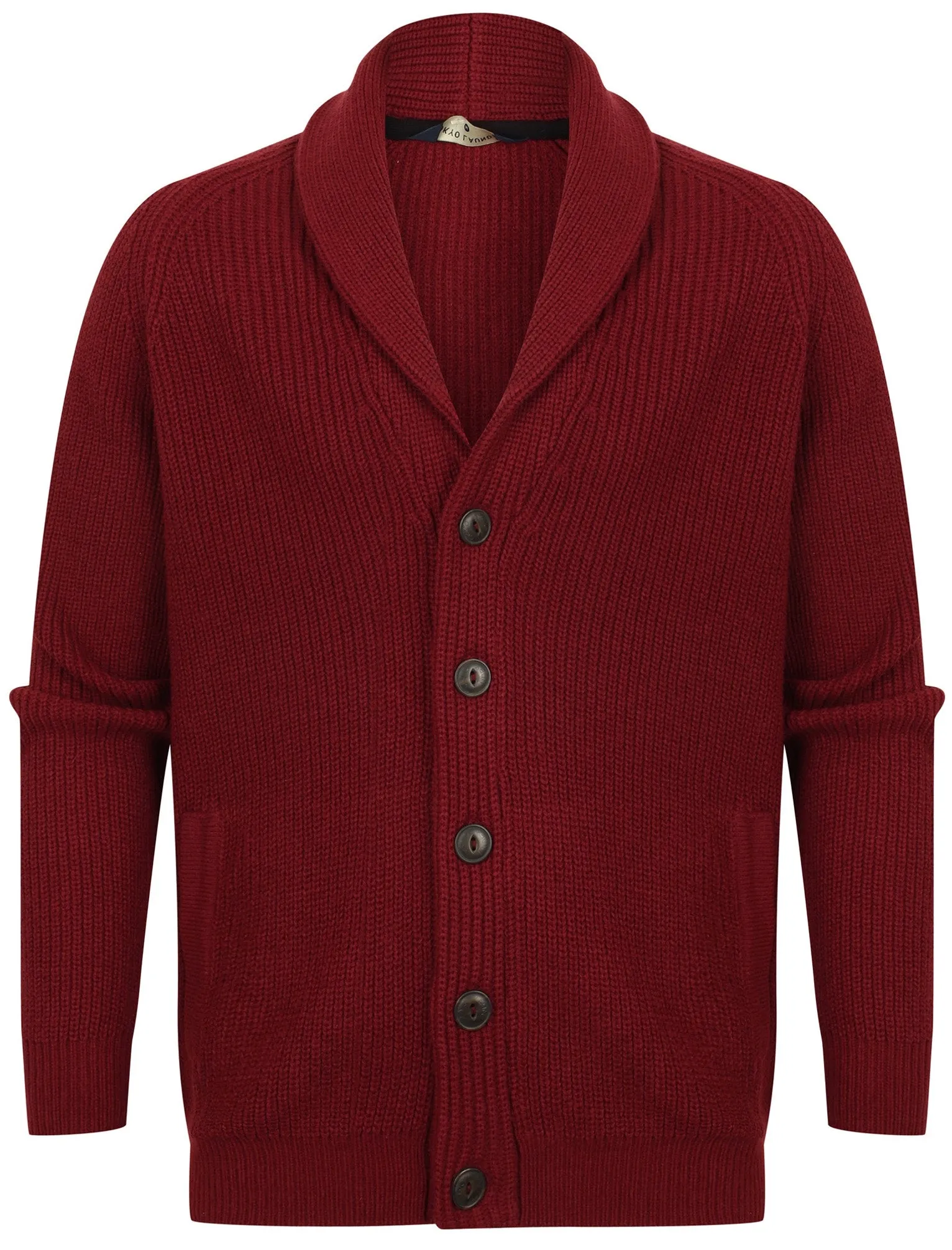 Hatton Wool Blend Shawl Neck Cardigan In Oxblood - Tokyo Laundry