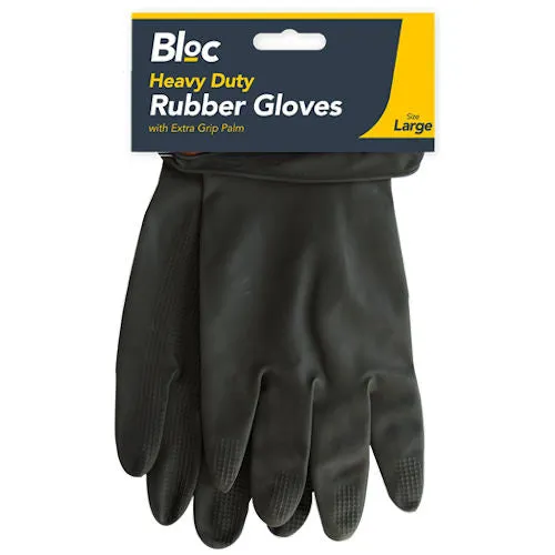 Heavy Duty DIY Latex Black Rubber Gloves Large - Durable Protective Gloves for Household Cleaning and DIY Tasks