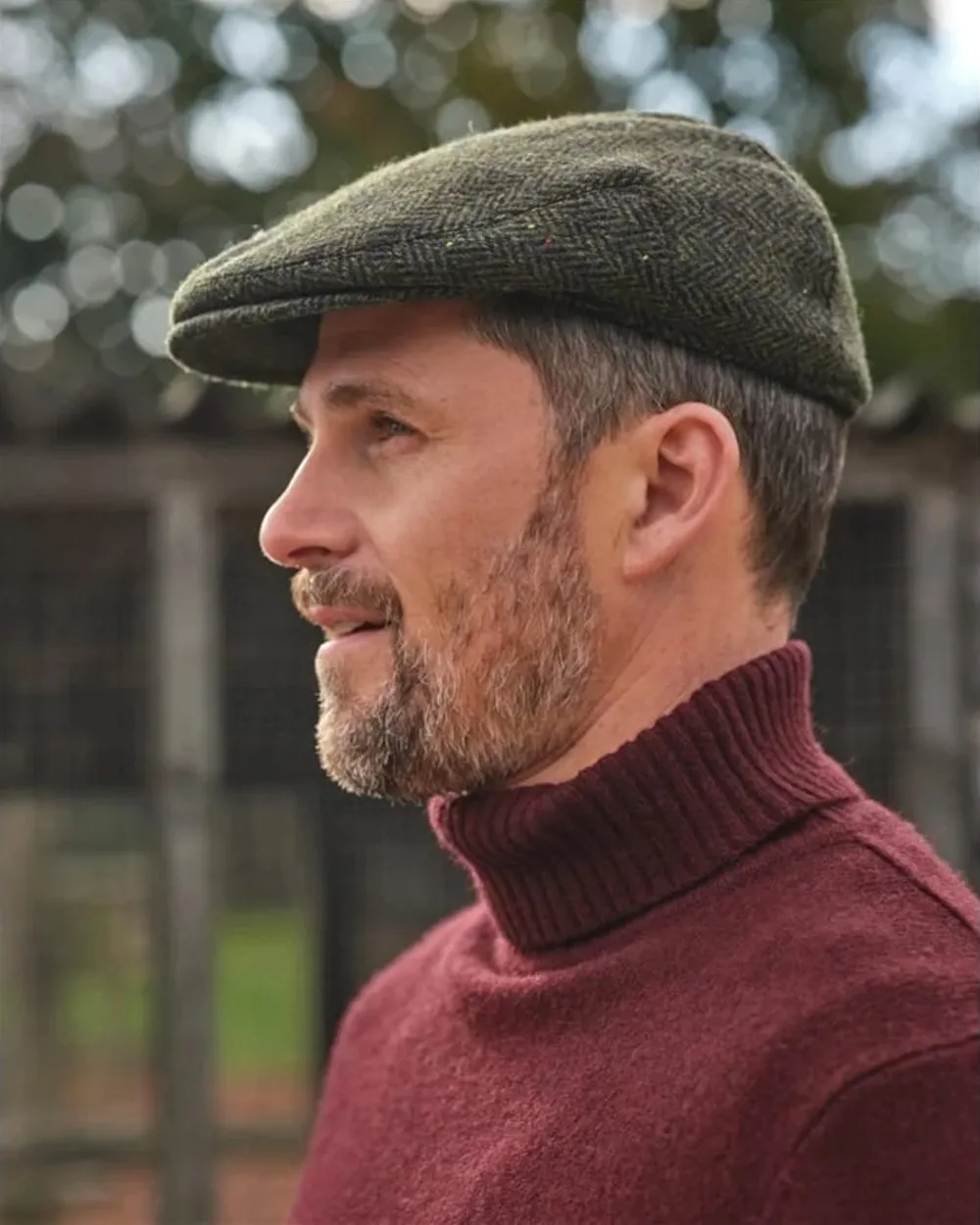 Hoggs of Fife Herringbone Waterproof Tweed Flat Cap