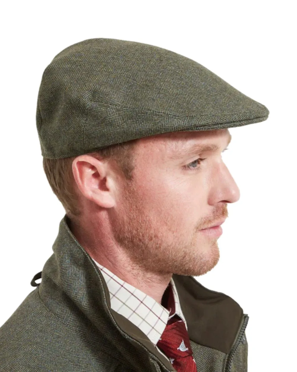 Hoggs of Fife Herringbone Waterproof Tweed Flat Cap