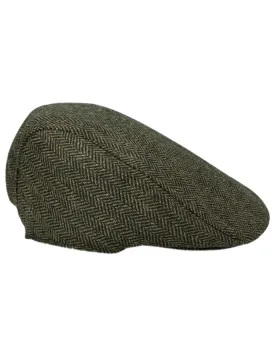 Hoggs of Fife Herringbone Waterproof Tweed Flat Cap