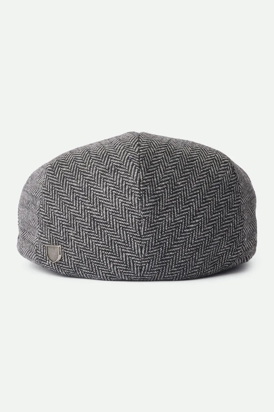 Hooligan Flat Cap - Grey/Black