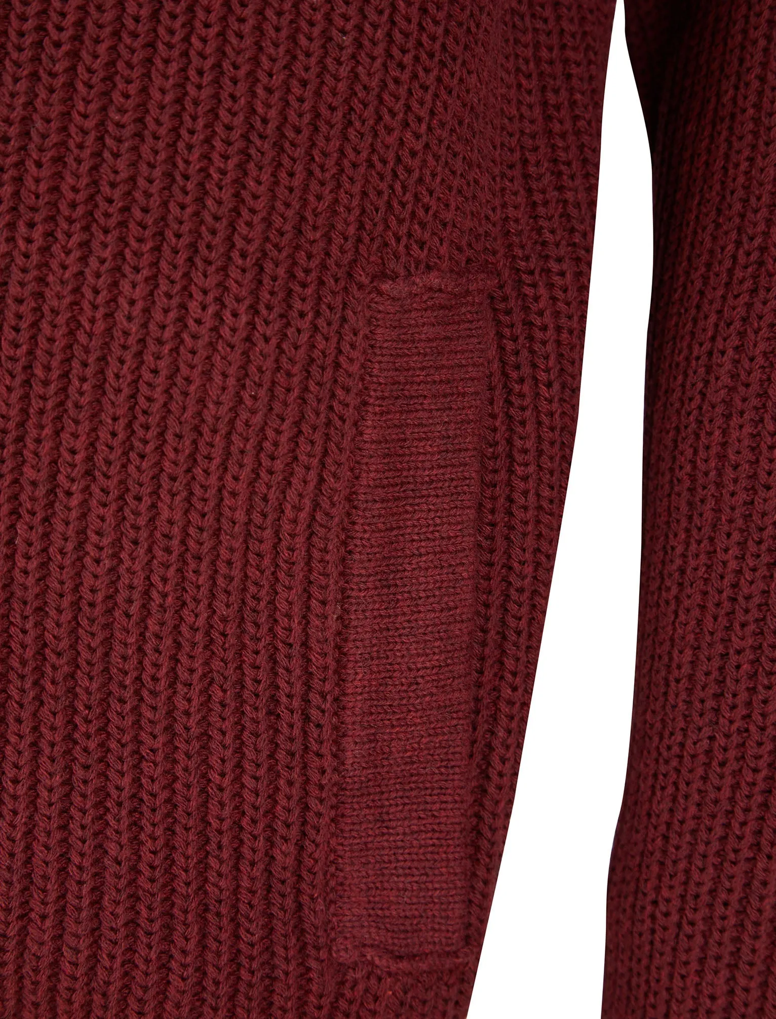 Hurd Rib Knit Cotton Rich Shawl Neck Cardigan in Claret - Tokyo Laundry