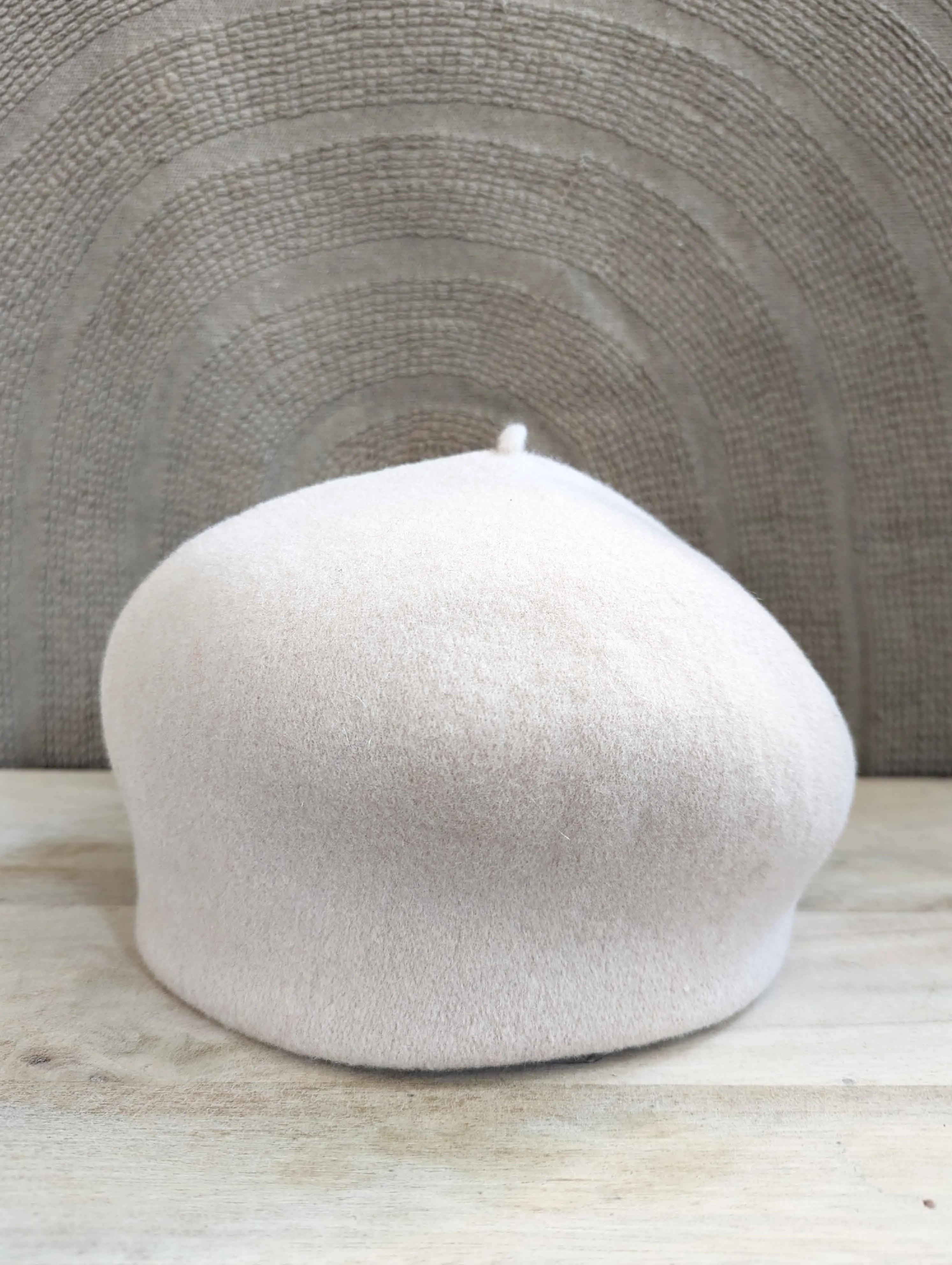 KOPKA Roll Up Woollen Beret - Pebble