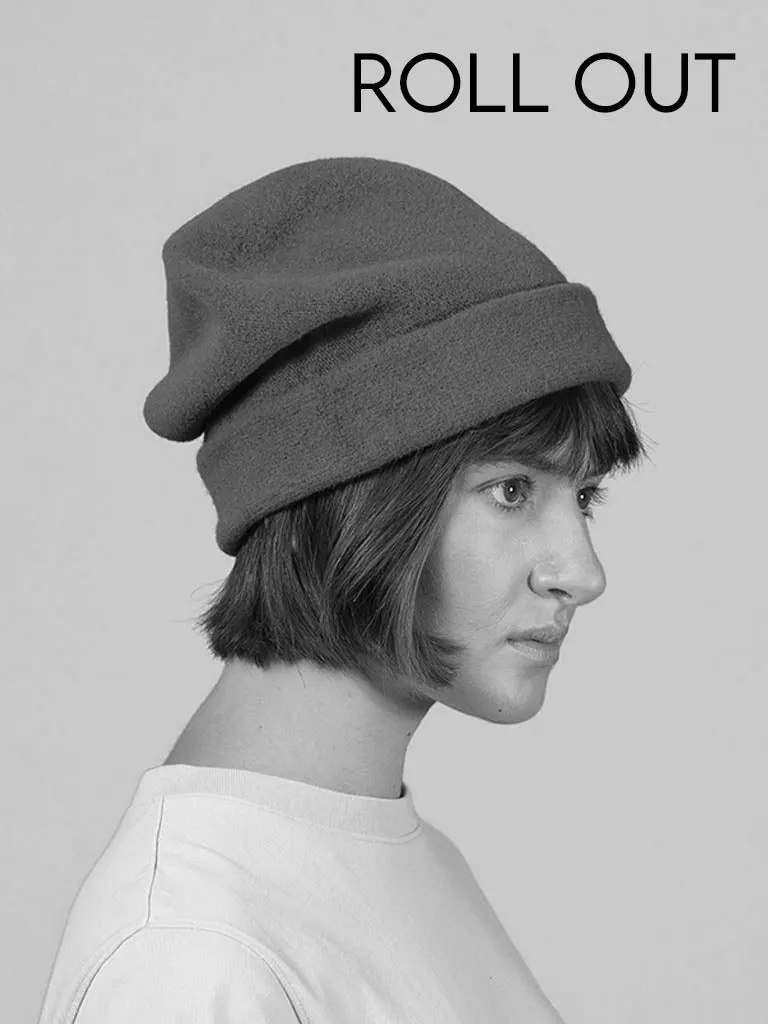 KOPKA Roll Up Woollen Felix Beret - Petrol with Henna Tip