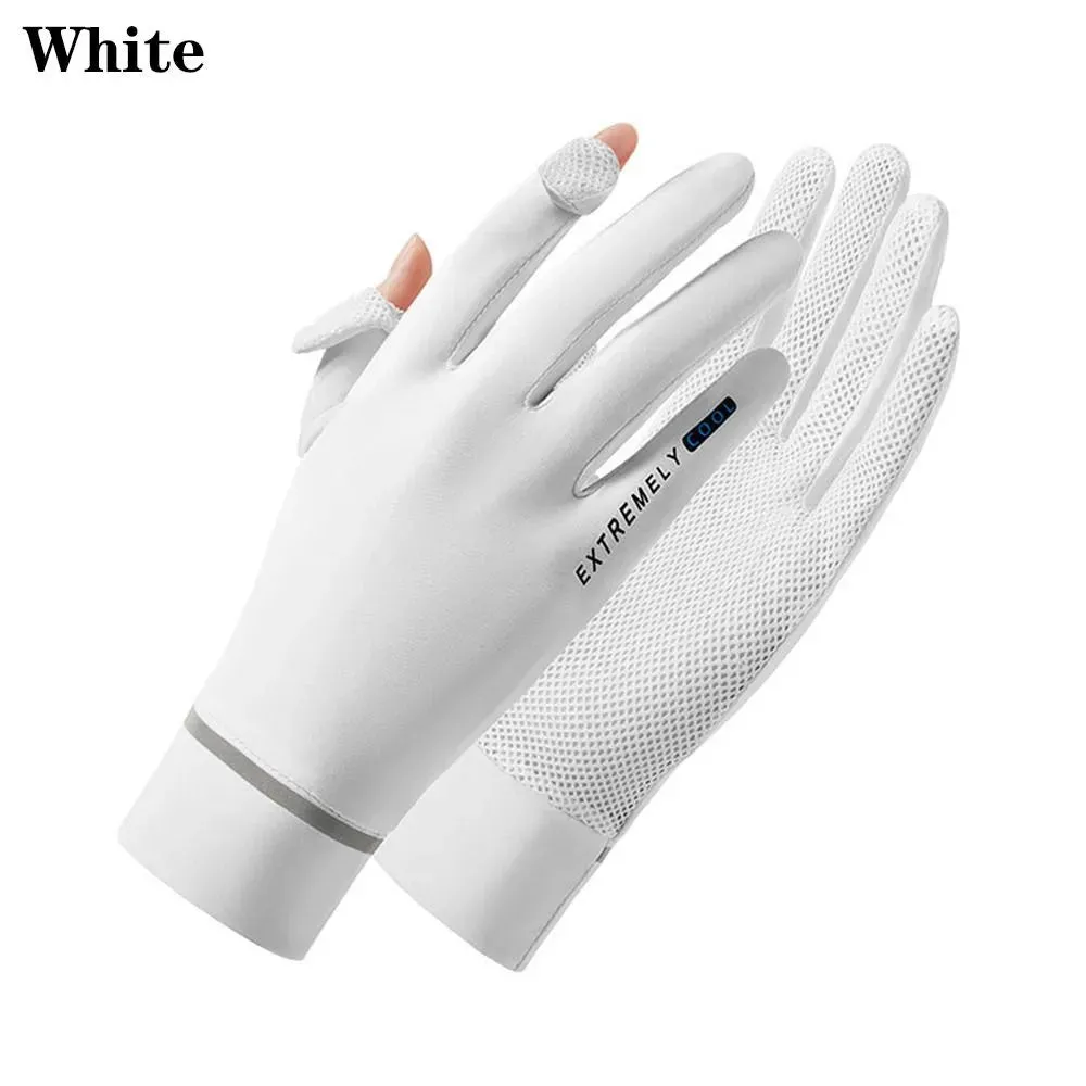 Lady Sunscreen Ice Silk Gloves Female Summer Sun Protection Gloves Fashion Cycling Driving Running Mittens Thin Anti-UV Gloves