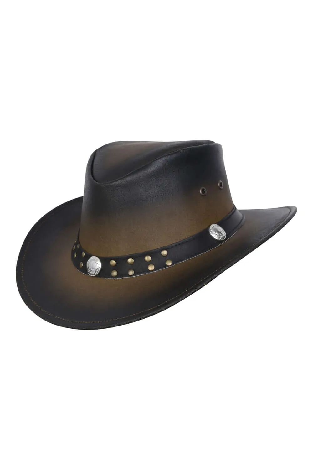 Leather Cowboy Bush Hat Western style Australian Style Hat