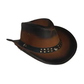 Leather Cowboy Bush Hat Western style Australian Style Hat