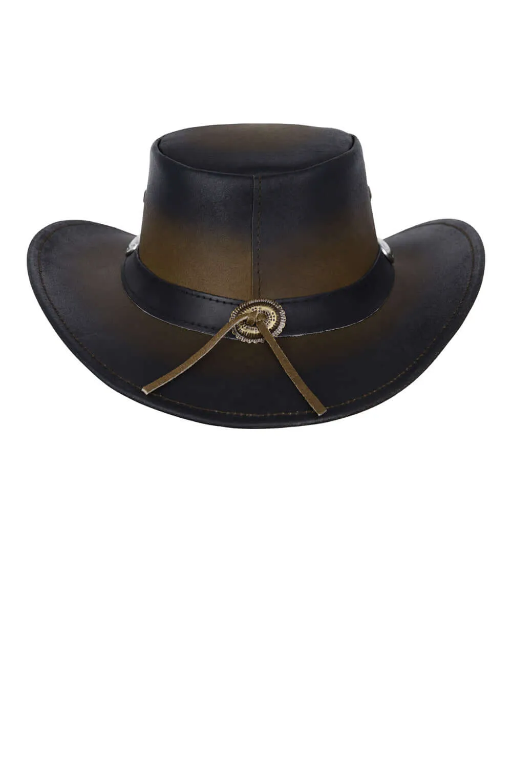 Leather Cowboy Bush Hat Western style Australian Style Hat